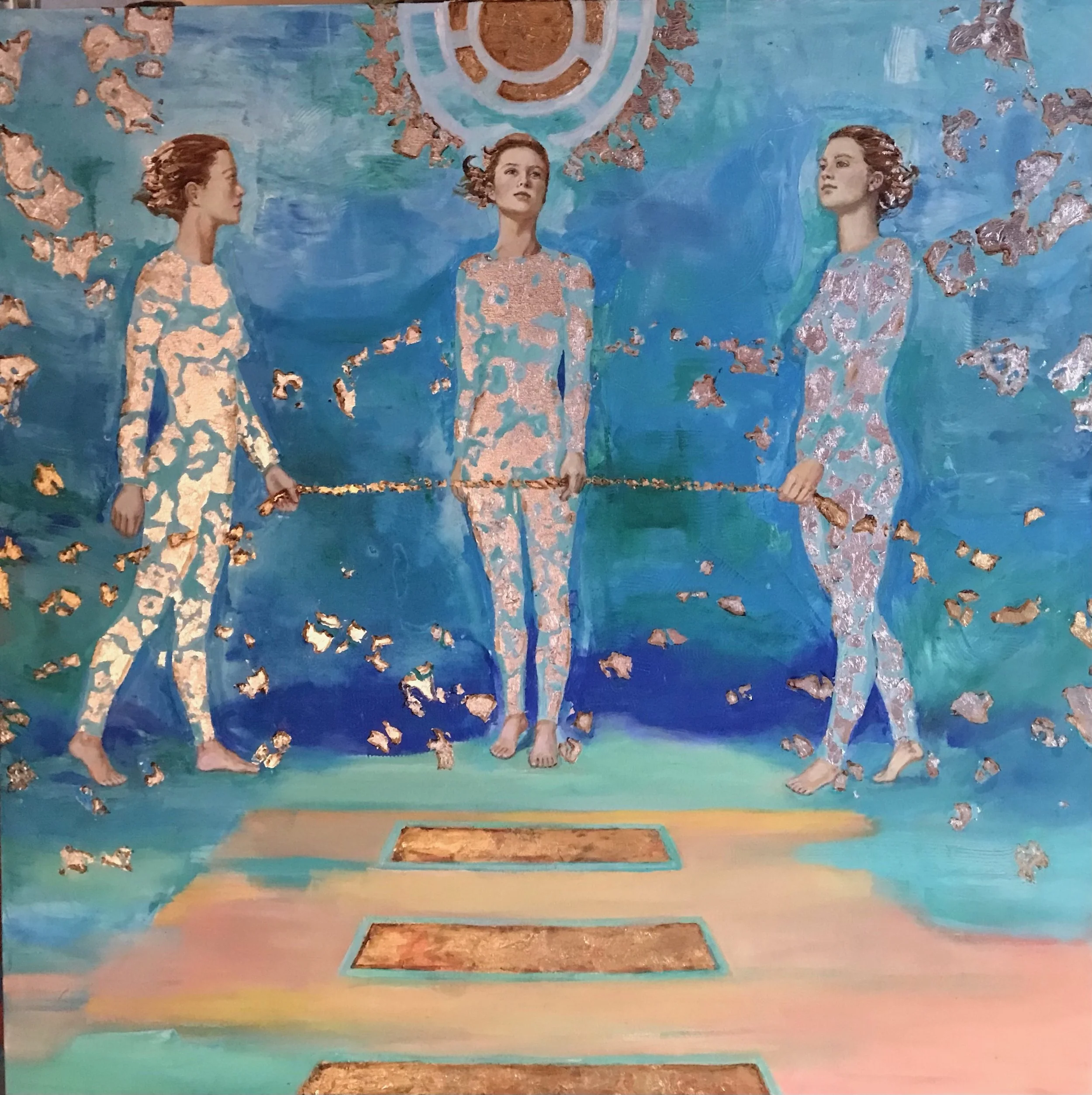 Three Figures with Rope by Martha Escondeur