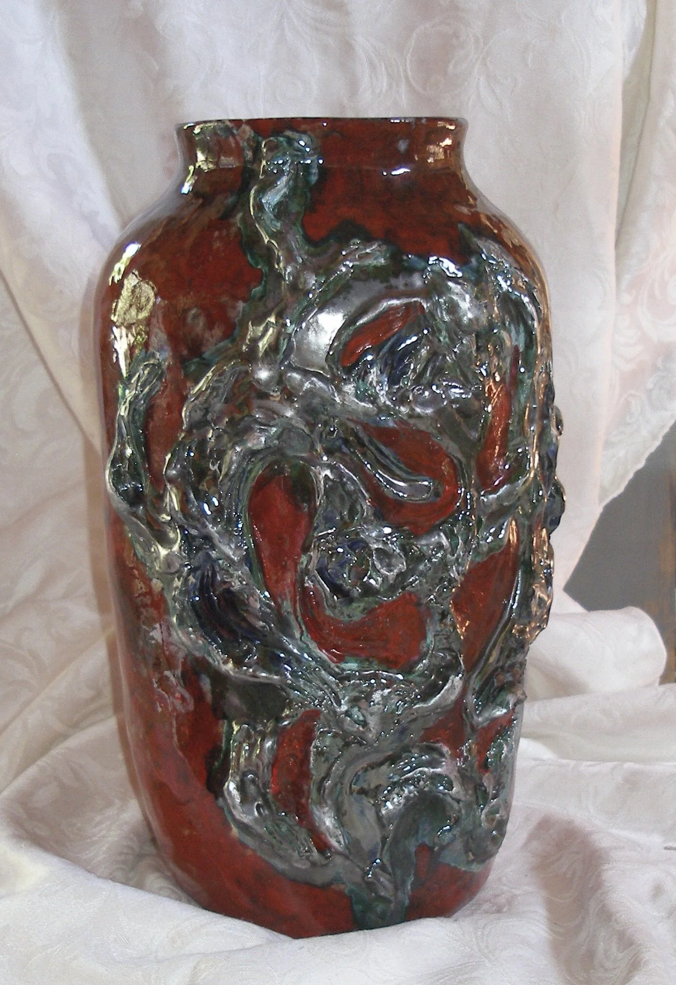 Abstract Relief Vase by Martha Escondeur