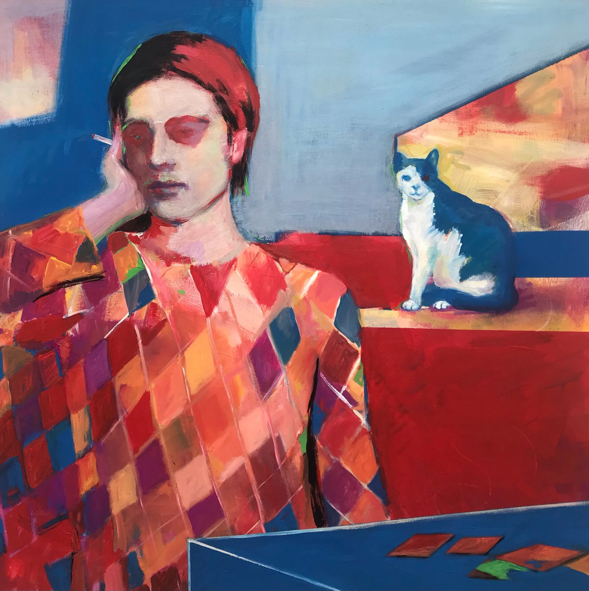 Contemplation with Cat by Martha Escondeur