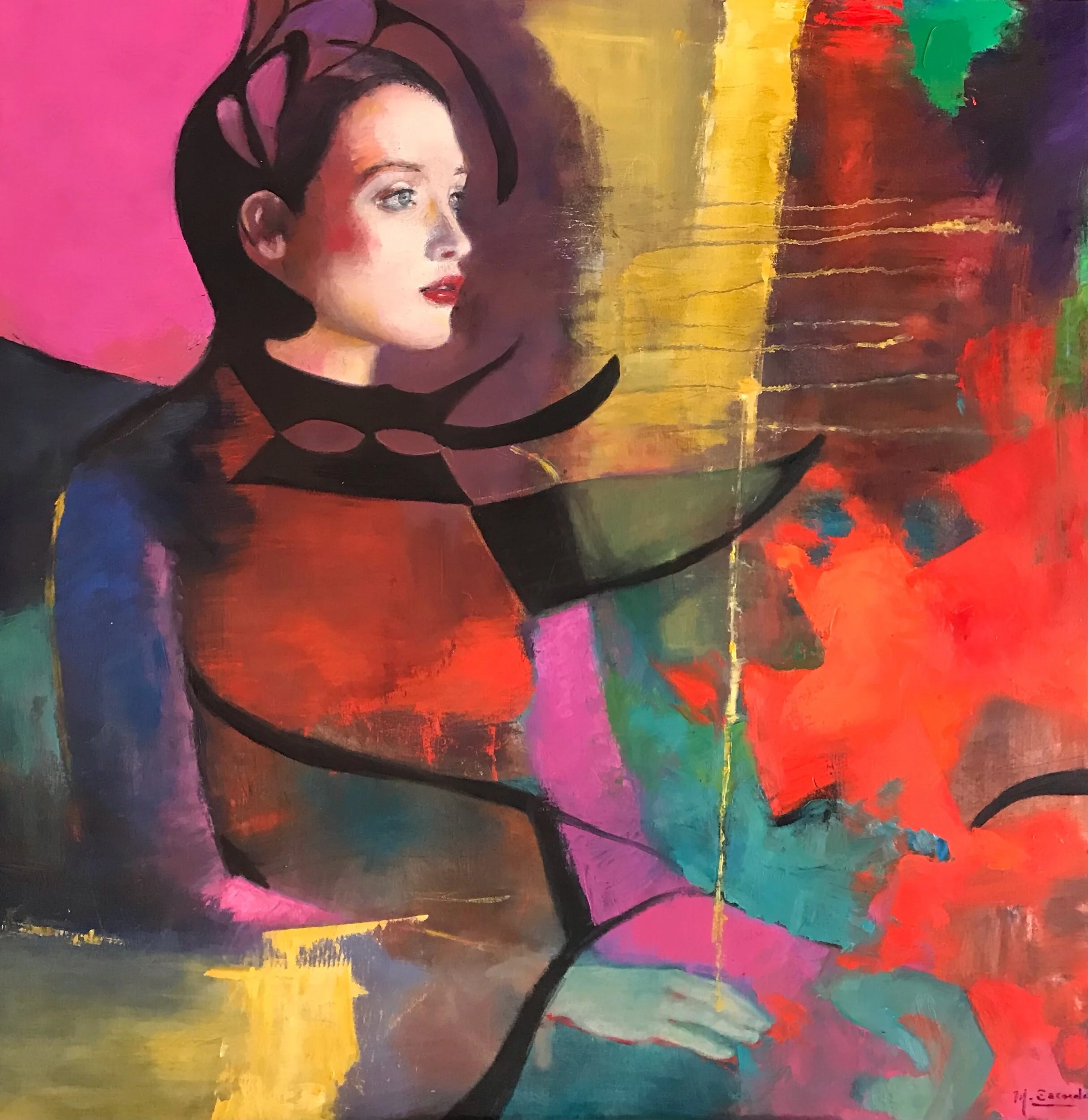 Woman in Abstract Surroundings by Martha Escondeur