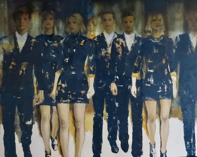 Group in Dark Attire by Martha Escondeur