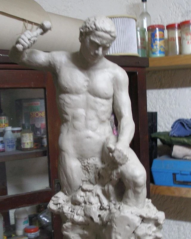 Male Figure with Raised Arm by Martha Escondeur