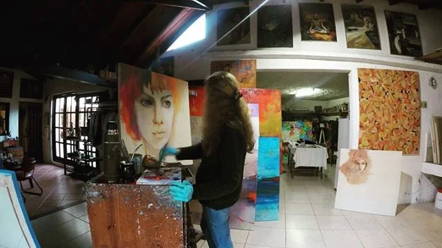 Artist Painting a Portrait by Martha Escondeur