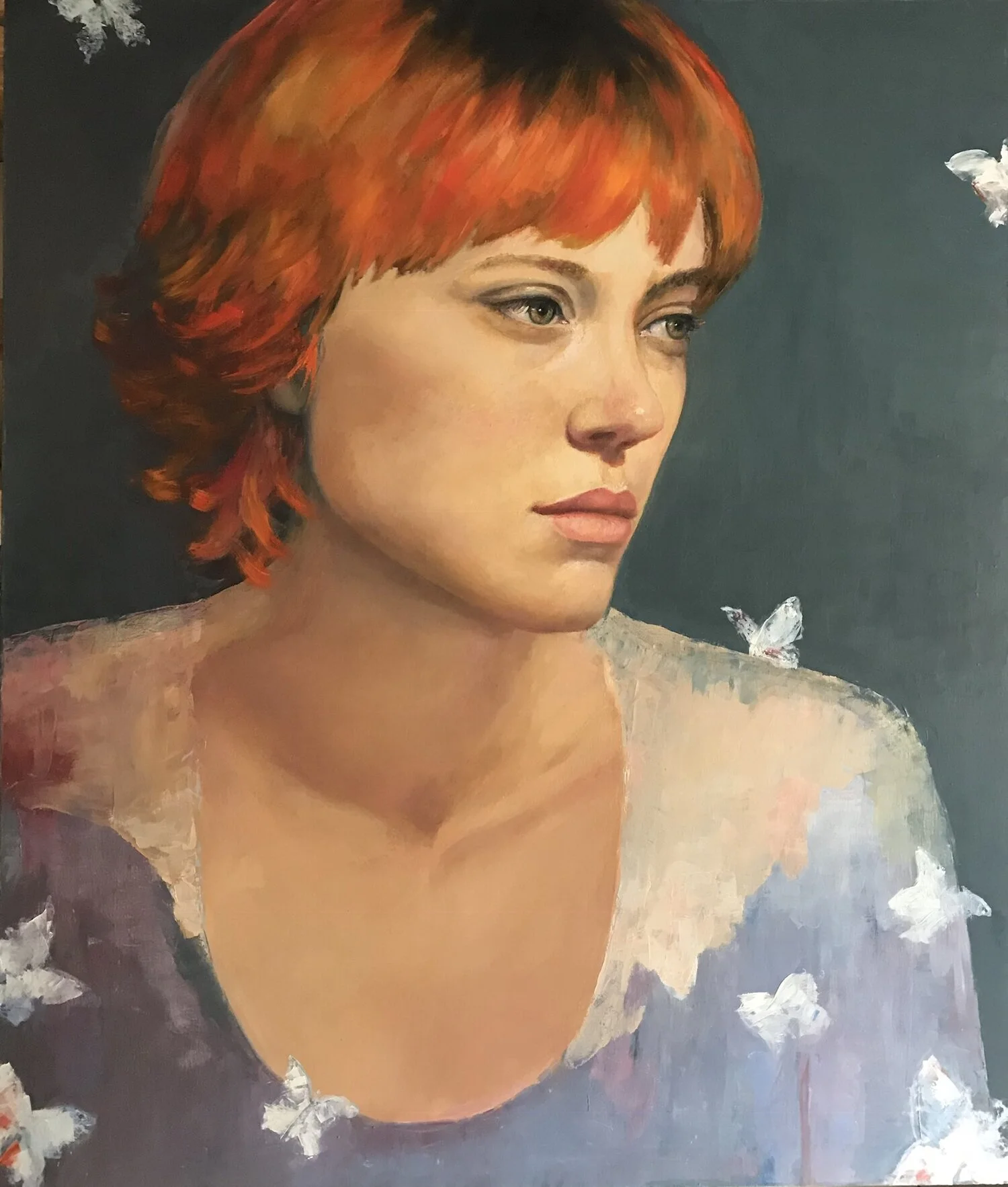 Portrait with Butterflies by Martha Escondeur
