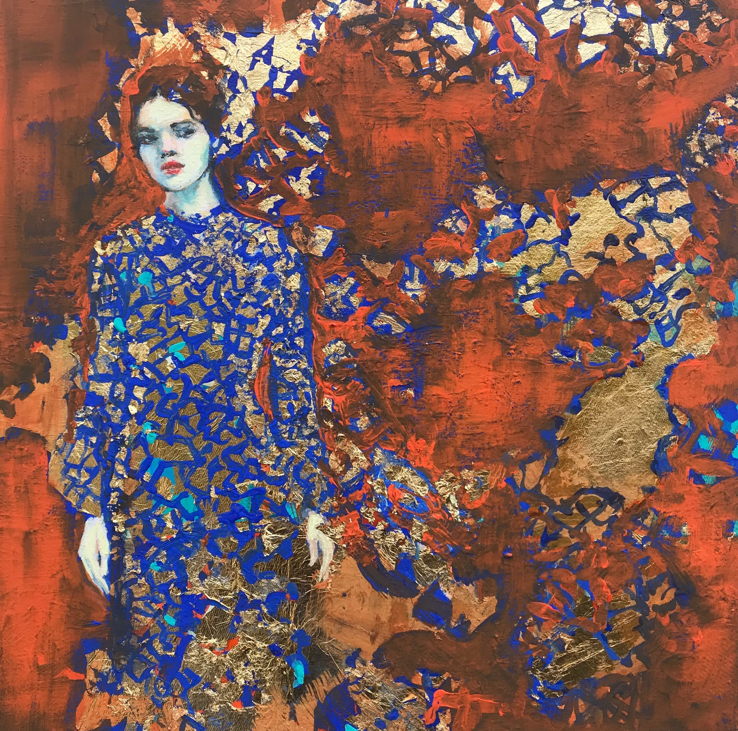 Woman in Patterned Dress by Martha Escondeur