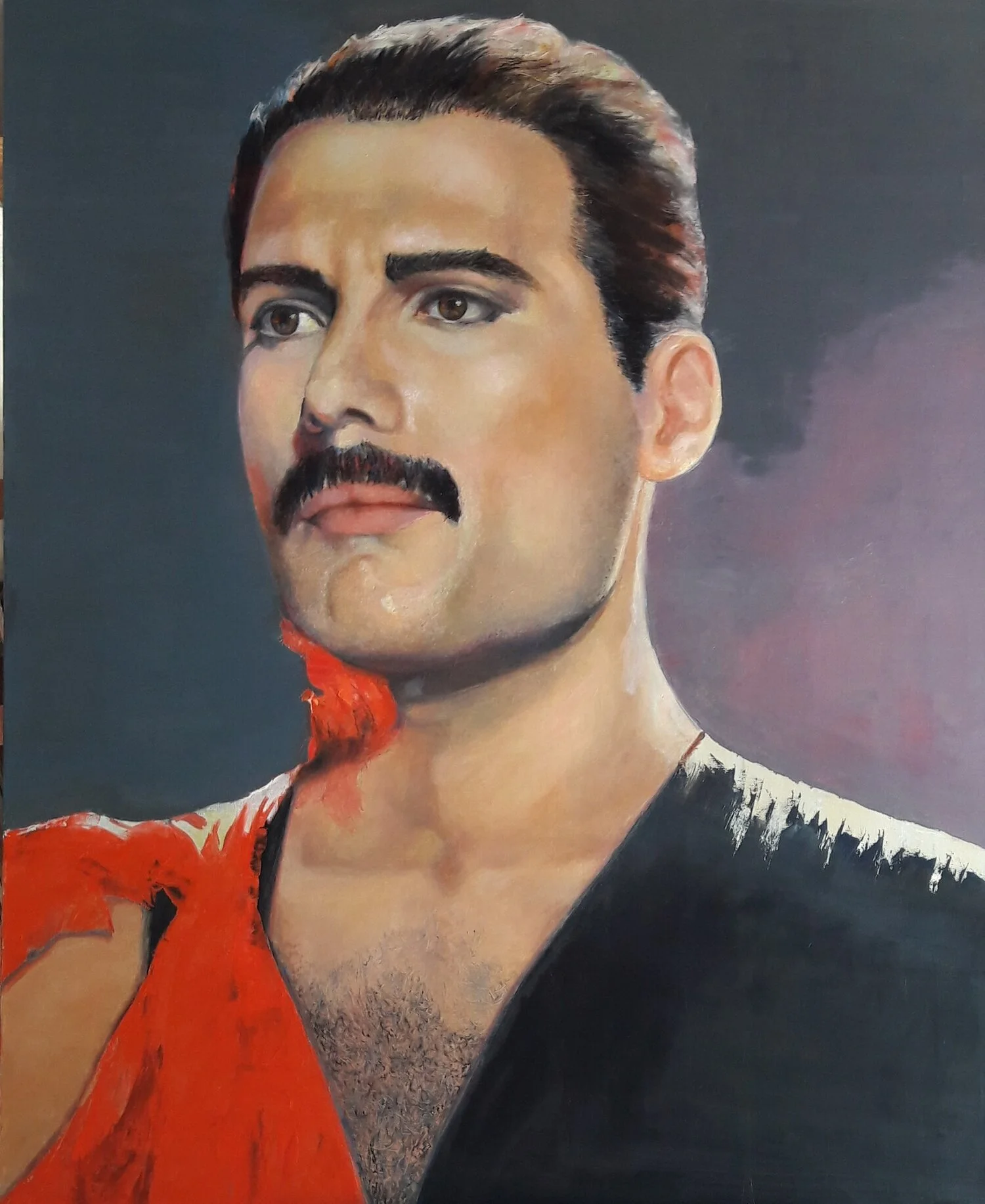 Portrait of a Man with Mustache by Martha Escondeur