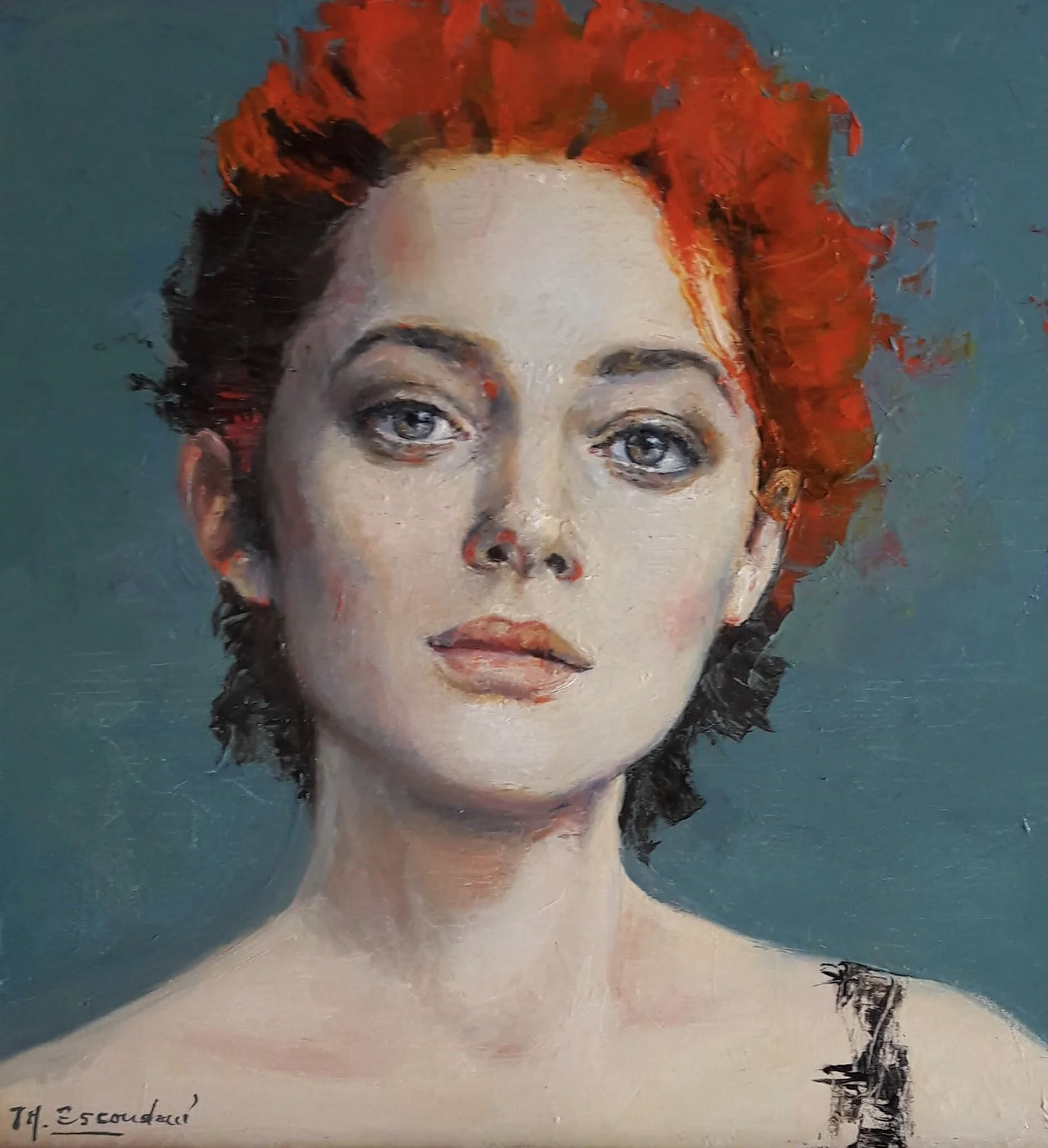 Portrait of a Woman with Red Hair by Martha Escondeur