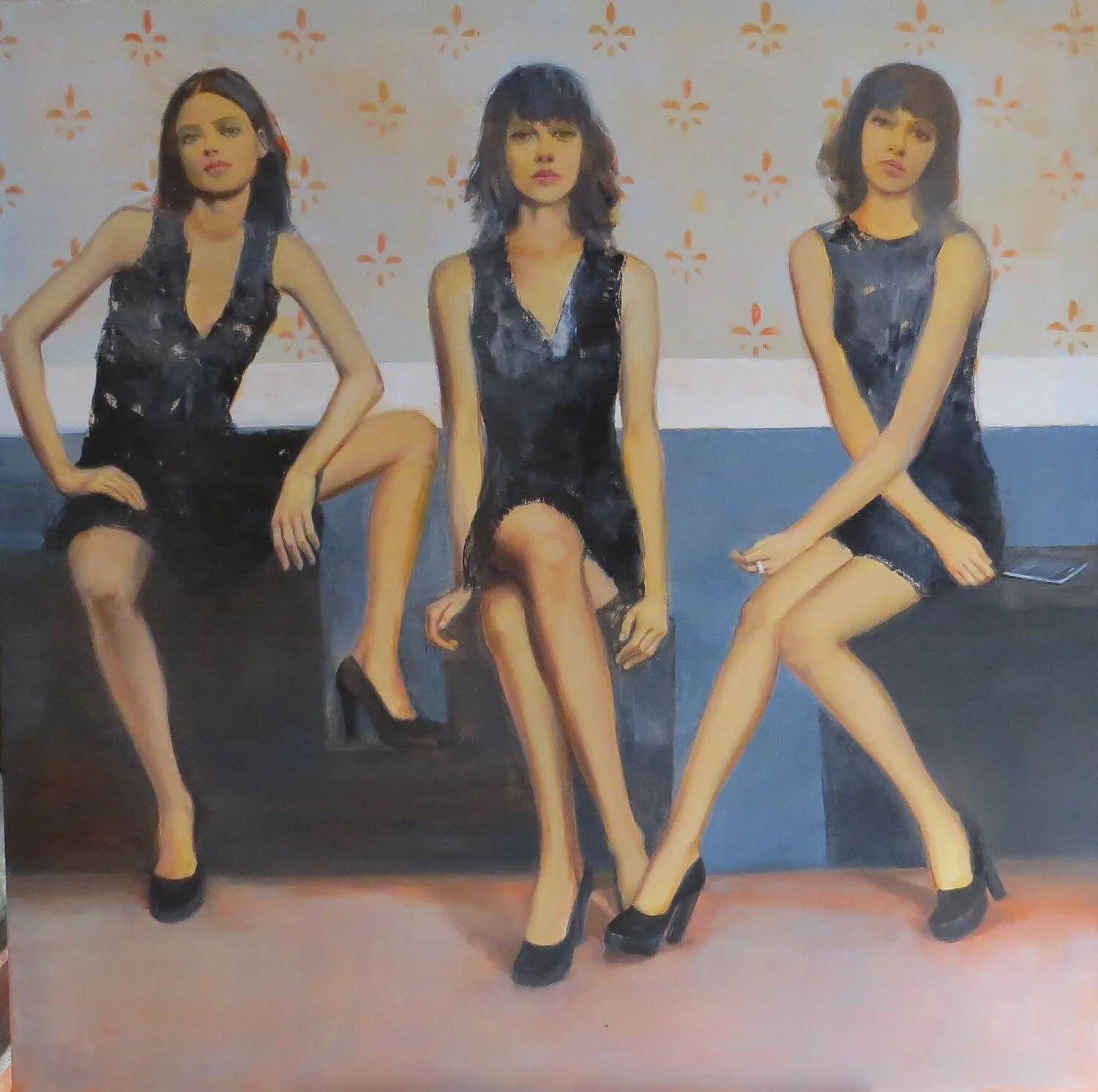 Three Women in Black Dresses by Martha Escondeur